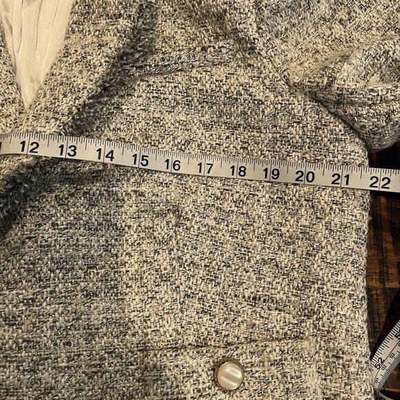 Paige Selyna Open Blazer Ivory Silver Tweed XL 220 - Picture 8 of 9